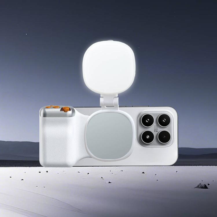 Suporte magnético para smartphone para fotografia, pega de mão, suporte para telemóvel com luz de preenchimento, pega única