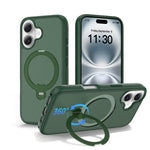 Capa de telemóvel magnética com suporte giratório 360 e airbag anti-impactos, para iPhone 16e / 17e, para iPhone 17 Pro Max, para iPhone 17 Pro, para iPhone 17, para iPhone Air, para iPhone 16 Pro Max, para iPhone 16