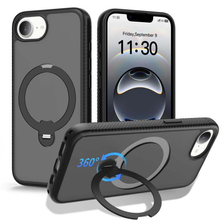 Capa de telemóvel magnética com suporte giratório 360 e airbag anti-impactos, para iPhone 16e / 17e, para iPhone 17 Pro Max, para iPhone 17 Pro, para iPhone 17, para iPhone Air, para iPhone 16 Pro Max, para iPhone 16
