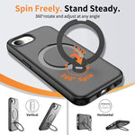 Capa de telemóvel magnética com suporte giratório 360 e airbag anti-impactos, para iPhone 16e / 17e, para iPhone 17 Pro Max, para iPhone 17 Pro, para iPhone 17, para iPhone Air, para iPhone 16 Pro Max, para iPhone 16