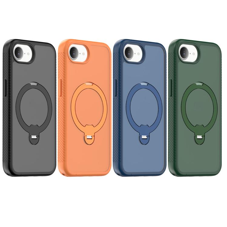 Capa de telemóvel magnética com suporte giratório 360 e airbag anti-impactos, para iPhone 16e / 17e, para iPhone 17 Pro Max, para iPhone 17 Pro, para iPhone 17, para iPhone Air, para iPhone 16 Pro Max, para iPhone 16
