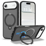 Capa de telemóvel magnética com suporte giratório 360 e airbag anti-impactos, para iPhone 16e / 17e, para iPhone 17 Pro Max, para iPhone 17 Pro, para iPhone 17, para iPhone Air, para iPhone 16 Pro Max, para iPhone 16