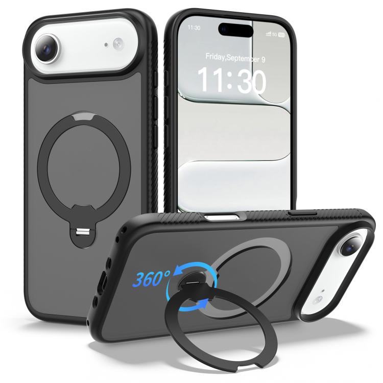 Capa de telemóvel magnética com suporte giratório 360 e airbag anti-impactos, para iPhone 16e / 17e, para iPhone 17 Pro Max, para iPhone 17 Pro, para iPhone 17, para iPhone Air, para iPhone 16 Pro Max, para iPhone 16