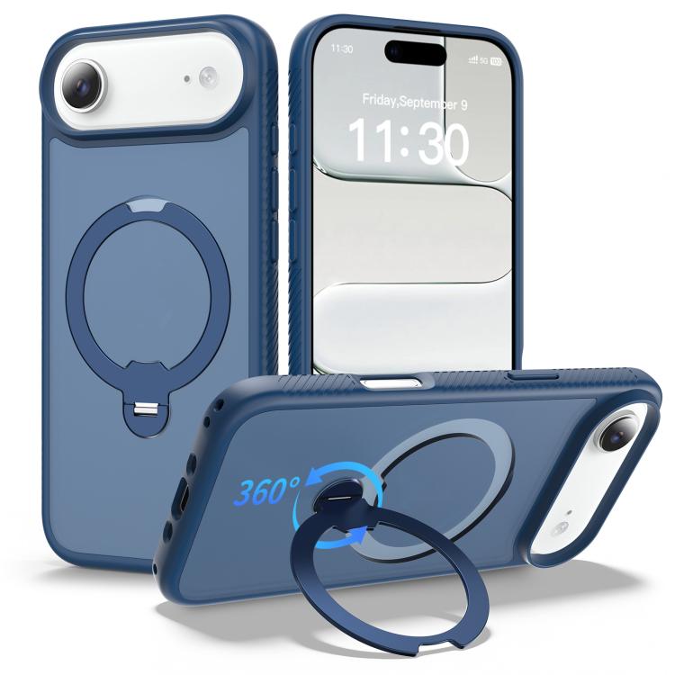 Capa de telemóvel magnética com suporte giratório 360 e airbag anti-impactos, para iPhone 16e / 17e, para iPhone 17 Pro Max, para iPhone 17 Pro, para iPhone 17, para iPhone Air, para iPhone 16 Pro Max, para iPhone 16