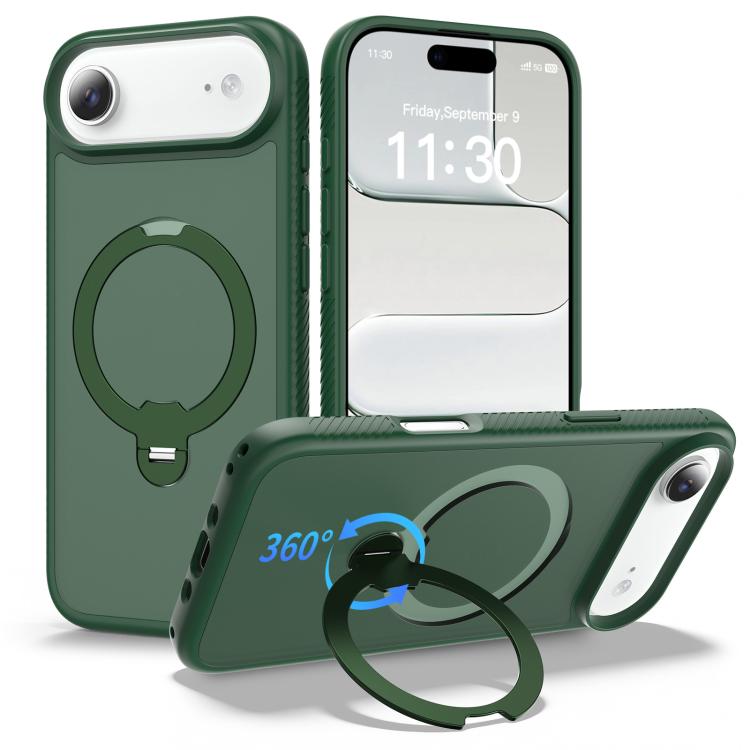 Capa de telemóvel magnética com suporte giratório 360 e airbag anti-impactos, para iPhone 16e / 17e, para iPhone 17 Pro Max, para iPhone 17 Pro, para iPhone 17, para iPhone Air, para iPhone 16 Pro Max, para iPhone 16