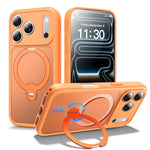 Capa de telemóvel magnética com suporte giratório 360 e airbag anti-impactos, para iPhone 16e / 17e, para iPhone 17 Pro Max, para iPhone 17 Pro, para iPhone 17, para iPhone Air, para iPhone 16 Pro Max, para iPhone 16