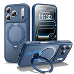 Capa de telemóvel magnética com suporte giratório 360 e airbag anti-impactos, para iPhone 16e / 17e, para iPhone 17 Pro Max, para iPhone 17 Pro, para iPhone 17, para iPhone Air, para iPhone 16 Pro Max, para iPhone 16