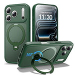 Capa de telemóvel magnética com suporte giratório 360 e airbag anti-impactos, para iPhone 16e / 17e, para iPhone 17 Pro Max, para iPhone 17 Pro, para iPhone 17, para iPhone Air, para iPhone 16 Pro Max, para iPhone 16