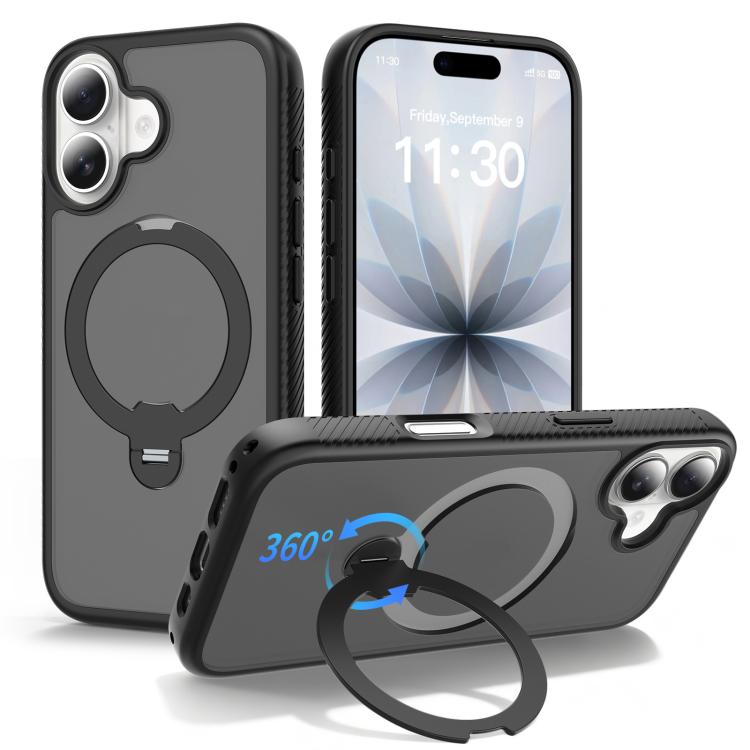 Capa de telemóvel magnética com suporte giratório 360 e airbag anti-impactos, para iPhone 16e / 17e, para iPhone 17 Pro Max, para iPhone 17 Pro, para iPhone 17, para iPhone Air, para iPhone 16 Pro Max, para iPhone 16