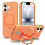 Capa de telemóvel magnética com suporte giratório 360 e airbag anti-impactos, para iPhone 16e / 17e, para iPhone 17 Pro Max, para iPhone 17 Pro, para iPhone 17, para iPhone Air, para iPhone 16 Pro Max, para iPhone 16