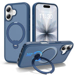 Capa de telemóvel magnética com suporte giratório 360 e airbag anti-impactos, para iPhone 16e / 17e, para iPhone 17 Pro Max, para iPhone 17 Pro, para iPhone 17, para iPhone Air, para iPhone 16 Pro Max, para iPhone 16