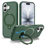 Capa de telemóvel magnética com suporte giratório 360 e airbag anti-impactos, para iPhone 16e / 17e, para iPhone 17 Pro Max, para iPhone 17 Pro, para iPhone 17, para iPhone Air, para iPhone 16 Pro Max, para iPhone 16