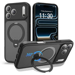 Capa de telemóvel magnética com suporte giratório 360 e airbag anti-impactos, para iPhone 16e / 17e, para iPhone 17 Pro Max, para iPhone 17 Pro, para iPhone 17, para iPhone Air, para iPhone 16 Pro Max, para iPhone 16