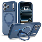 Capa de telemóvel magnética com suporte giratório 360 e airbag anti-impactos, para iPhone 16e / 17e, para iPhone 17 Pro Max, para iPhone 17 Pro, para iPhone 17, para iPhone Air, para iPhone 16 Pro Max, para iPhone 16