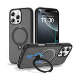 Capa de telemóvel magnética com suporte giratório 360 e airbag anti-impactos, para iPhone 16e / 17e, para iPhone 17 Pro Max, para iPhone 17 Pro, para iPhone 17, para iPhone Air, para iPhone 16 Pro Max, para iPhone 16