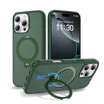 Capa de telemóvel magnética com suporte giratório 360 e airbag anti-impactos, para iPhone 16e / 17e, para iPhone 17 Pro Max, para iPhone 17 Pro, para iPhone 17, para iPhone Air, para iPhone 16 Pro Max, para iPhone 16