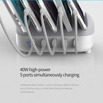 ORICO DUK-5P Estação de Carregamento Inteligente com 5 Portas USB de 40W com Suporte, Ficha US, Ficha UK, Ficha AU