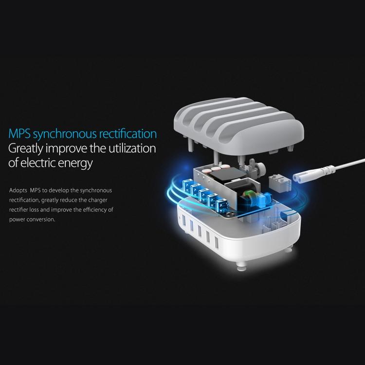 ORICO DUK-5P Estação de Carregamento Inteligente com 5 Portas USB de 40W com Suporte, Ficha US, Ficha UK, Ficha AU