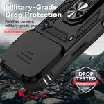 Capa de telemóvel magnética XDcase com suporte de anel deslizante para proteção da câmara, para iPhone 17 Pro Max, para iPhone 17 Pro, para iPhone 17, para iPhone Air