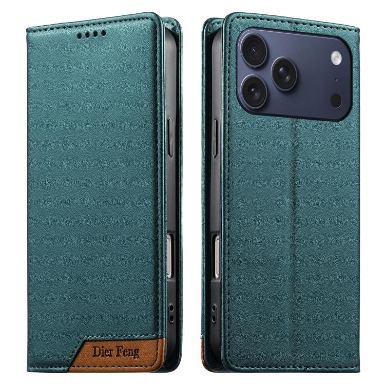 Capa de telemóvel em pele vegana com forte íman e RFID Dierfeng, para iPhone 17e / 16e, para iPhone 17 Pro Max, para iPhone 17 Pro, para iPhone 17, para iPhone Air, para iPhone 16 Pro Max, para iPhone 16 Pro, para iPhone 16 Plus
