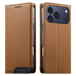 Capa de telemóvel em pele vegana com forte íman e RFID Dierfeng, para iPhone 17e / 16e, para iPhone 17 Pro Max, para iPhone 17 Pro, para iPhone 17, para iPhone Air, para iPhone 16 Pro Max, para iPhone 16 Pro, para iPhone 16 Plus