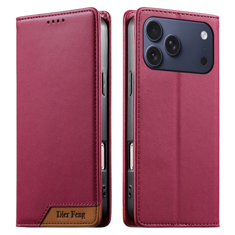 Capa de telemóvel em pele vegana com forte íman e RFID Dierfeng, para iPhone 17e / 16e, para iPhone 17 Pro Max, para iPhone 17 Pro, para iPhone 17, para iPhone Air, para iPhone 16 Pro Max, para iPhone 16 Pro, para iPhone 16 Plus