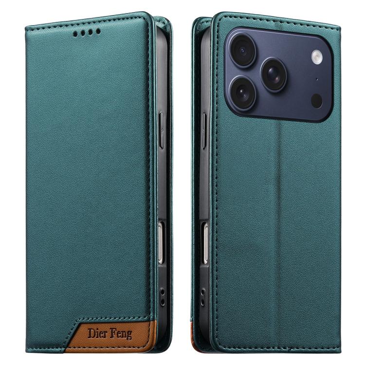 Capa de telemóvel em pele vegana com forte íman e RFID Dierfeng, para iPhone 17e / 16e, para iPhone 17 Pro Max, para iPhone 17 Pro, para iPhone 17, para iPhone Air, para iPhone 16 Pro Max, para iPhone 16 Pro, para iPhone 16 Plus