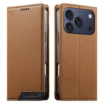 Capa de telemóvel em pele vegana com forte íman e RFID Dierfeng, para iPhone 17e / 16e, para iPhone 17 Pro Max, para iPhone 17 Pro, para iPhone 17, para iPhone Air, para iPhone 16 Pro Max, para iPhone 16 Pro, para iPhone 16 Plus