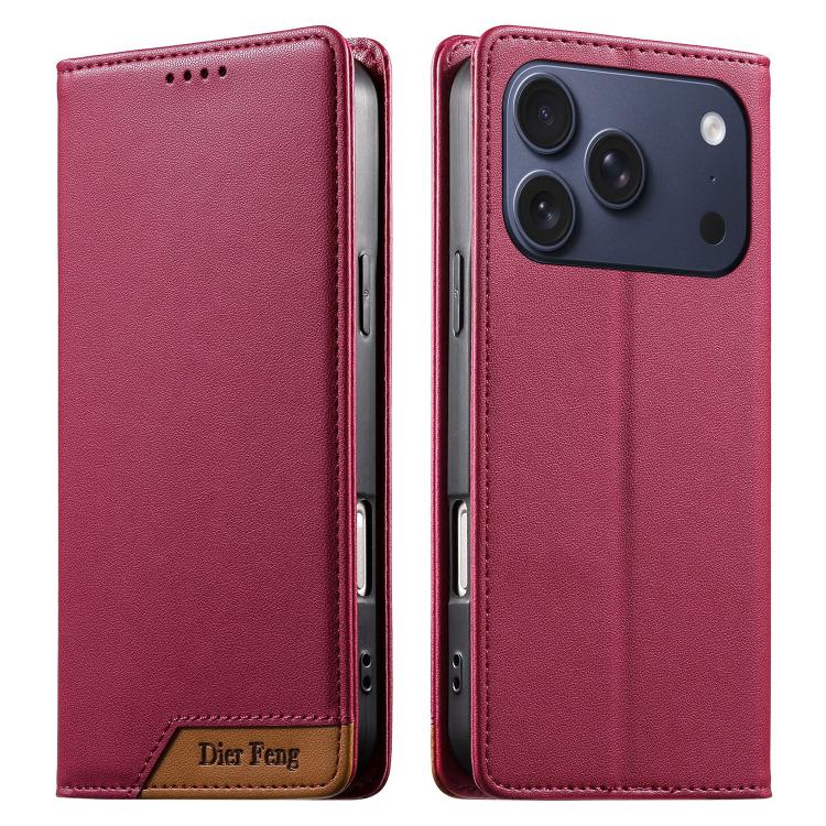 Capa de telemóvel em pele vegana com forte íman e RFID Dierfeng, para iPhone 17e / 16e, para iPhone 17 Pro Max, para iPhone 17 Pro, para iPhone 17, para iPhone Air, para iPhone 16 Pro Max, para iPhone 16 Pro, para iPhone 16 Plus