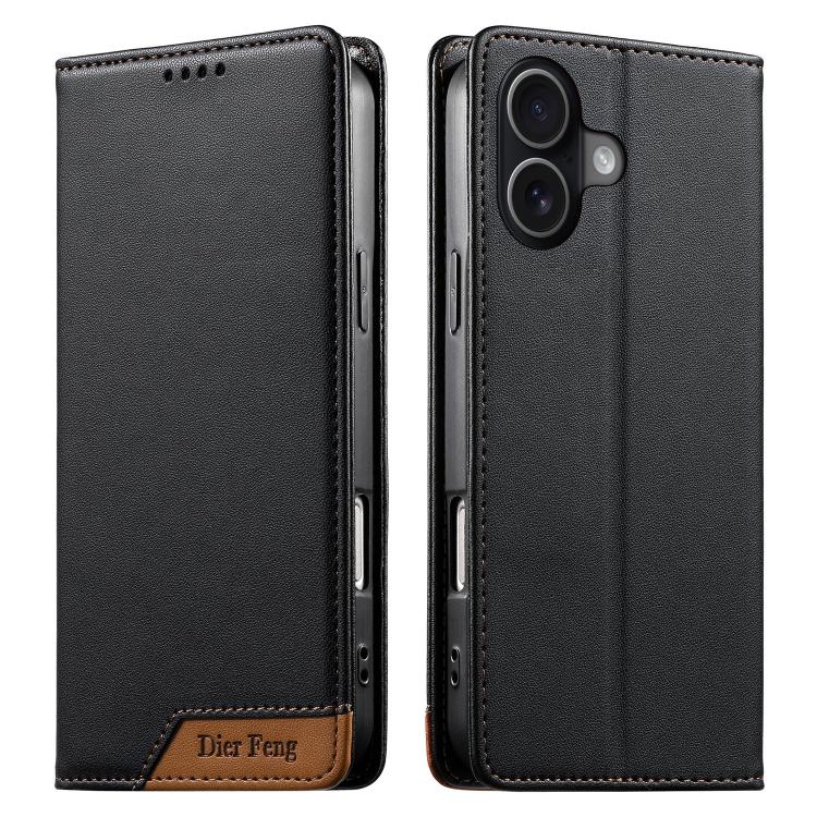 Capa de telemóvel em pele vegana com forte íman e RFID Dierfeng, para iPhone 17e / 16e, para iPhone 17 Pro Max, para iPhone 17 Pro, para iPhone 17, para iPhone Air, para iPhone 16 Pro Max, para iPhone 16 Pro, para iPhone 16 Plus