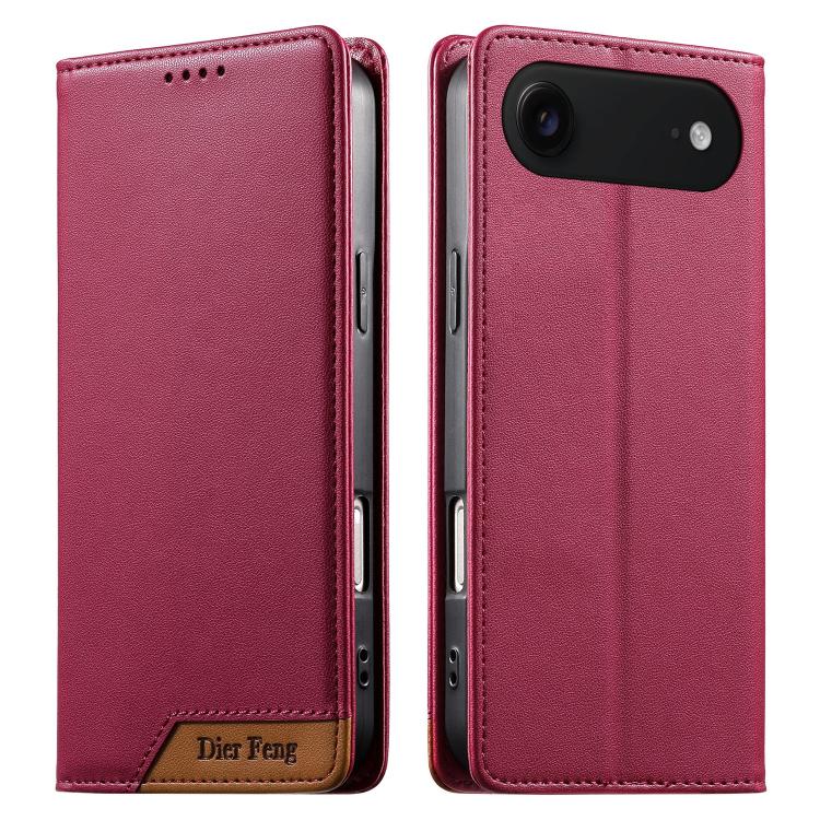 Capa de telemóvel em pele vegana com forte íman e RFID Dierfeng, para iPhone 17e / 16e, para iPhone 17 Pro Max, para iPhone 17 Pro, para iPhone 17, para iPhone Air, para iPhone 16 Pro Max, para iPhone 16 Pro, para iPhone 16 Plus