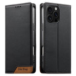 Capa de telemóvel em pele vegana com forte íman e RFID Dierfeng, para iPhone 17e / 16e, para iPhone 17 Pro Max, para iPhone 17 Pro, para iPhone 17, para iPhone Air, para iPhone 16 Pro Max, para iPhone 16 Pro, para iPhone 16 Plus