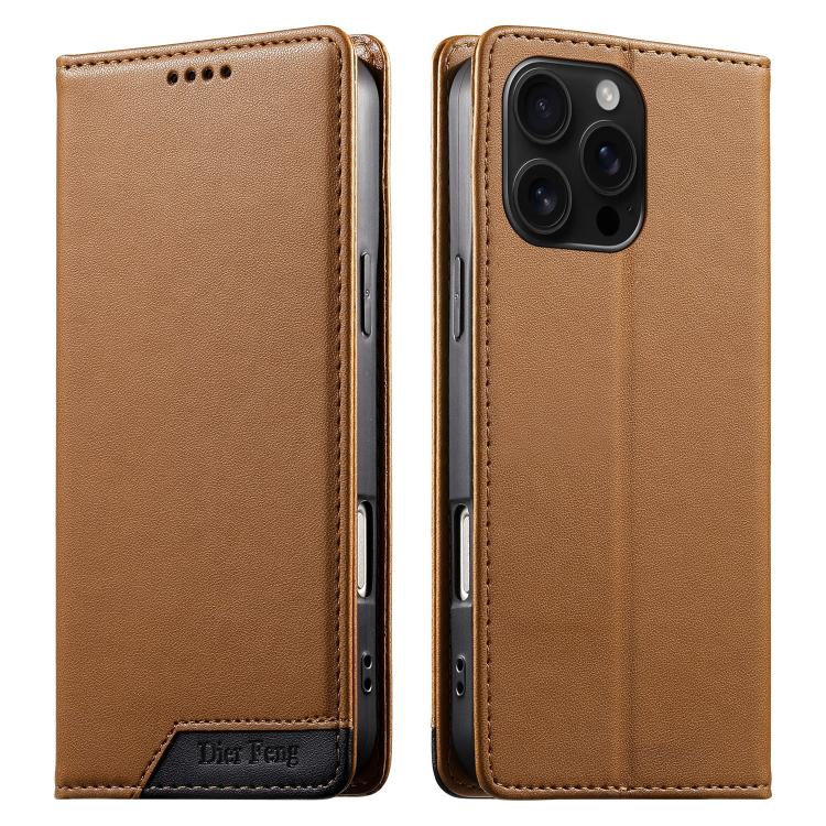 Capa de telemóvel em pele vegana com forte íman e RFID Dierfeng, para iPhone 17e / 16e, para iPhone 17 Pro Max, para iPhone 17 Pro, para iPhone 17, para iPhone Air, para iPhone 16 Pro Max, para iPhone 16 Pro, para iPhone 16 Plus