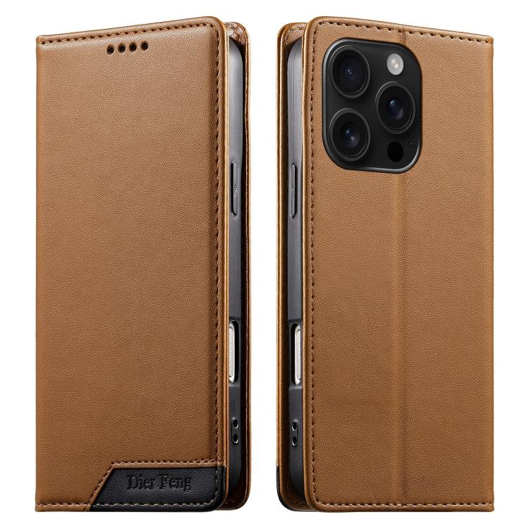 Capa de telemóvel em pele vegana com forte íman e RFID Dierfeng, para iPhone 17e / 16e, para iPhone 17 Pro Max, para iPhone 17 Pro, para iPhone 17, para iPhone Air, para iPhone 16 Pro Max, para iPhone 16 Pro, para iPhone 16 Plus