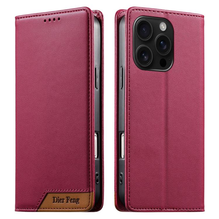 Capa de telemóvel em pele vegana com forte íman e RFID Dierfeng, para iPhone 17e / 16e, para iPhone 17 Pro Max, para iPhone 17 Pro, para iPhone 17, para iPhone Air, para iPhone 16 Pro Max, para iPhone 16 Pro, para iPhone 16 Plus