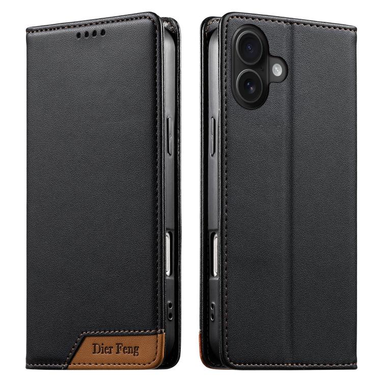 Capa de telemóvel em pele vegana com forte íman e RFID Dierfeng, para iPhone 17e / 16e, para iPhone 17 Pro Max, para iPhone 17 Pro, para iPhone 17, para iPhone Air, para iPhone 16 Pro Max, para iPhone 16 Pro, para iPhone 16 Plus
