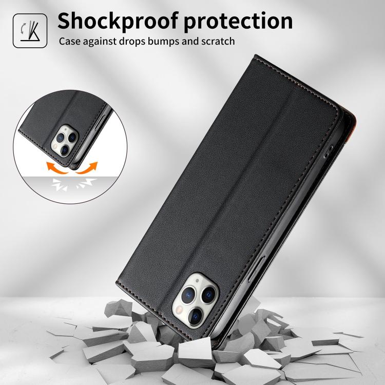 Dierfeng Capa para Telemóvel em Pele Vegana com RFID, Forte Íman e Costura, Para iPhone 11 Pro Max, Para iPhone 11, Para iPhone 11 Pro, Para iPhone X / XS, Para iPhone XR, Para iPhone XS Max, Para iPhone 8 Plus / 7 Plus