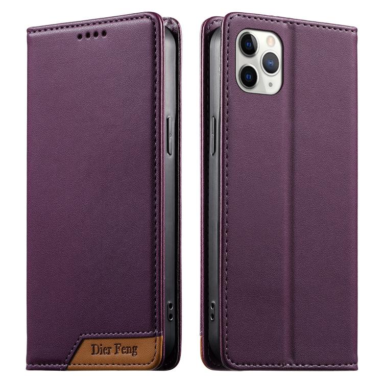 Dierfeng Capa para Telemóvel em Pele Vegana com RFID, Forte Íman e Costura, Para iPhone 11 Pro Max, Para iPhone 11, Para iPhone 11 Pro, Para iPhone X / XS, Para iPhone XR, Para iPhone XS Max, Para iPhone 8 Plus / 7 Plus