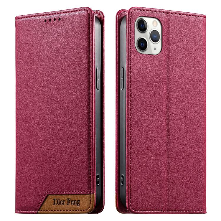 Dierfeng Capa para Telemóvel em Pele Vegana com RFID, Forte Íman e Costura, Para iPhone 11 Pro Max, Para iPhone 11, Para iPhone 11 Pro, Para iPhone X / XS, Para iPhone XR, Para iPhone XS Max, Para iPhone 8 Plus / 7 Plus