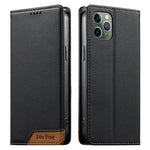 Dierfeng Capa para Telemóvel em Pele Vegana com RFID, Forte Íman e Costura, Para iPhone 11 Pro Max, Para iPhone 11, Para iPhone 11 Pro, Para iPhone X / XS, Para iPhone XR, Para iPhone XS Max, Para iPhone 8 Plus / 7 Plus