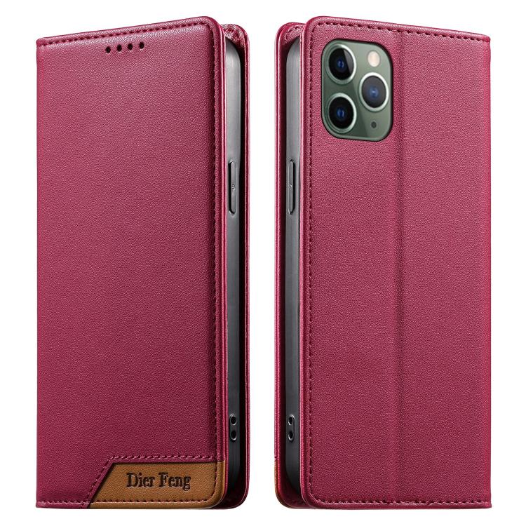 Dierfeng Capa para Telemóvel em Pele Vegana com RFID, Forte Íman e Costura, Para iPhone 11 Pro Max, Para iPhone 11, Para iPhone 11 Pro, Para iPhone X / XS, Para iPhone XR, Para iPhone XS Max, Para iPhone 8 Plus / 7 Plus