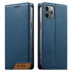 Dierfeng Capa para Telemóvel em Pele Vegana com RFID, Forte Íman e Costura, Para iPhone 11 Pro Max, Para iPhone 11, Para iPhone 11 Pro, Para iPhone X / XS, Para iPhone XR, Para iPhone XS Max, Para iPhone 8 Plus / 7 Plus