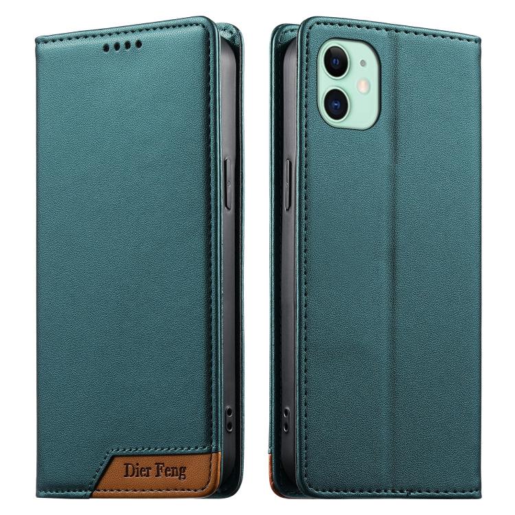 Dierfeng Capa para Telemóvel em Pele Vegana com RFID, Forte Íman e Costura, Para iPhone 11 Pro Max, Para iPhone 11, Para iPhone 11 Pro, Para iPhone X / XS, Para iPhone XR, Para iPhone XS Max, Para iPhone 8 Plus / 7 Plus