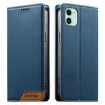 Dierfeng Capa para Telemóvel em Pele Vegana com RFID, Forte Íman e Costura, Para iPhone 11 Pro Max, Para iPhone 11, Para iPhone 11 Pro, Para iPhone X / XS, Para iPhone XR, Para iPhone XS Max, Para iPhone 8 Plus / 7 Plus