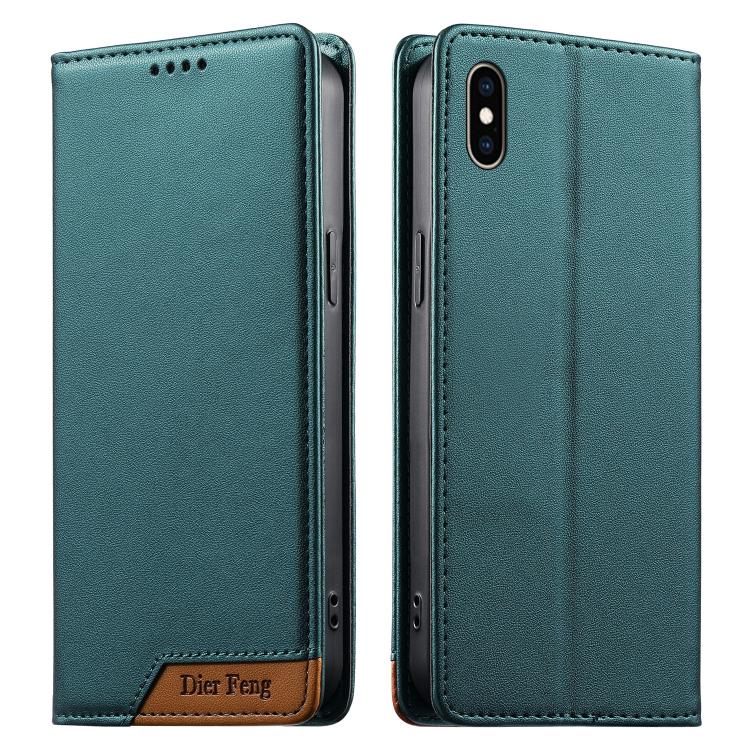 Dierfeng Capa para Telemóvel em Pele Vegana com RFID, Forte Íman e Costura, Para iPhone 11 Pro Max, Para iPhone 11, Para iPhone 11 Pro, Para iPhone X / XS, Para iPhone XR, Para iPhone XS Max, Para iPhone 8 Plus / 7 Plus