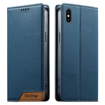 Dierfeng Capa para Telemóvel em Pele Vegana com RFID, Forte Íman e Costura, Para iPhone 11 Pro Max, Para iPhone 11, Para iPhone 11 Pro, Para iPhone X / XS, Para iPhone XR, Para iPhone XS Max, Para iPhone 8 Plus / 7 Plus