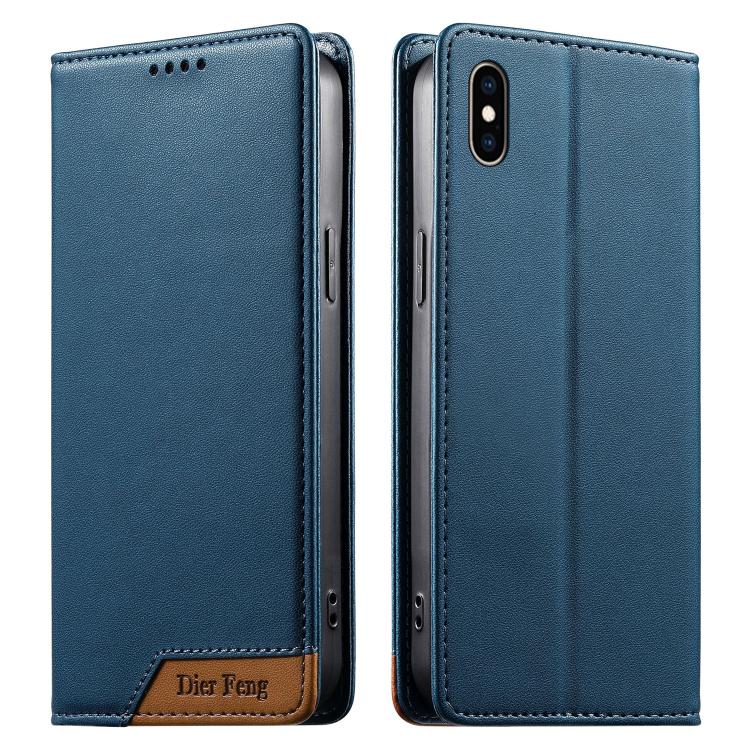 Dierfeng Capa para Telemóvel em Pele Vegana com RFID, Forte Íman e Costura, Para iPhone 11 Pro Max, Para iPhone 11, Para iPhone 11 Pro, Para iPhone X / XS, Para iPhone XR, Para iPhone XS Max, Para iPhone 8 Plus / 7 Plus