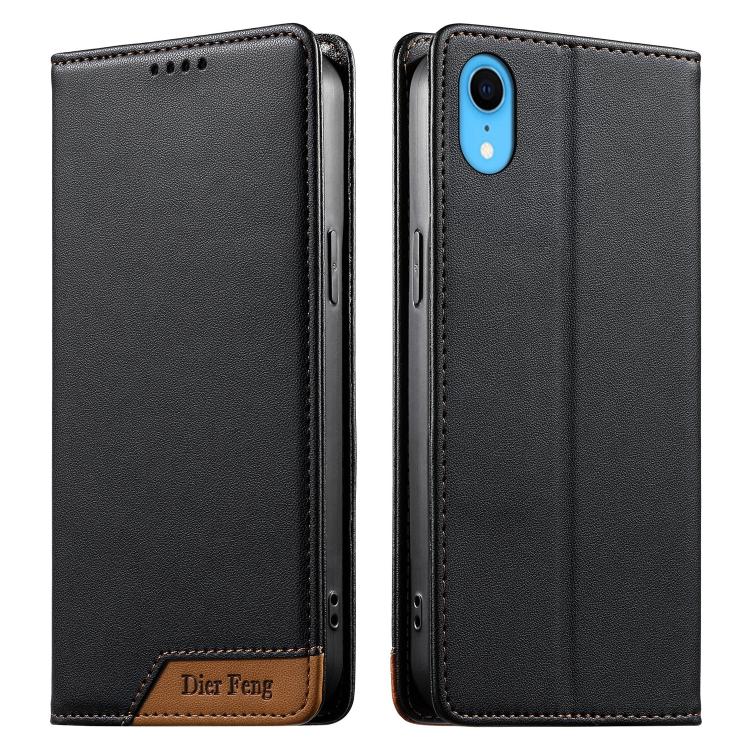 Dierfeng Capa para Telemóvel em Pele Vegana com RFID, Forte Íman e Costura, Para iPhone 11 Pro Max, Para iPhone 11, Para iPhone 11 Pro, Para iPhone X / XS, Para iPhone XR, Para iPhone XS Max, Para iPhone 8 Plus / 7 Plus