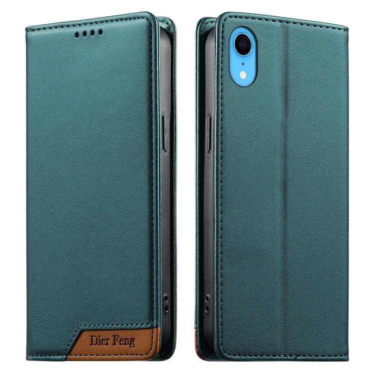 Dierfeng Capa para Telemóvel em Pele Vegana com RFID, Forte Íman e Costura, Para iPhone 11 Pro Max, Para iPhone 11, Para iPhone 11 Pro, Para iPhone X / XS, Para iPhone XR, Para iPhone XS Max, Para iPhone 8 Plus / 7 Plus