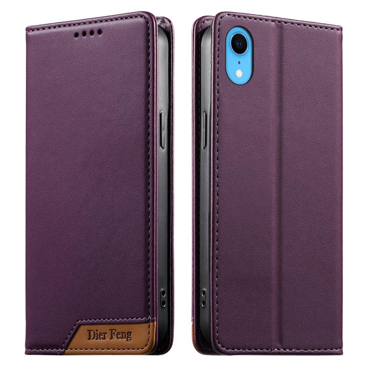 Dierfeng Capa para Telemóvel em Pele Vegana com RFID, Forte Íman e Costura, Para iPhone 11 Pro Max, Para iPhone 11, Para iPhone 11 Pro, Para iPhone X / XS, Para iPhone XR, Para iPhone XS Max, Para iPhone 8 Plus / 7 Plus